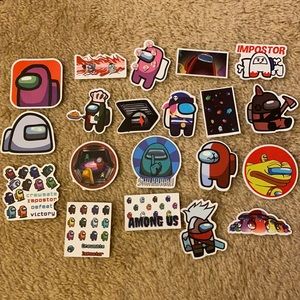 Lot of 20 Assorted Among Us stickers